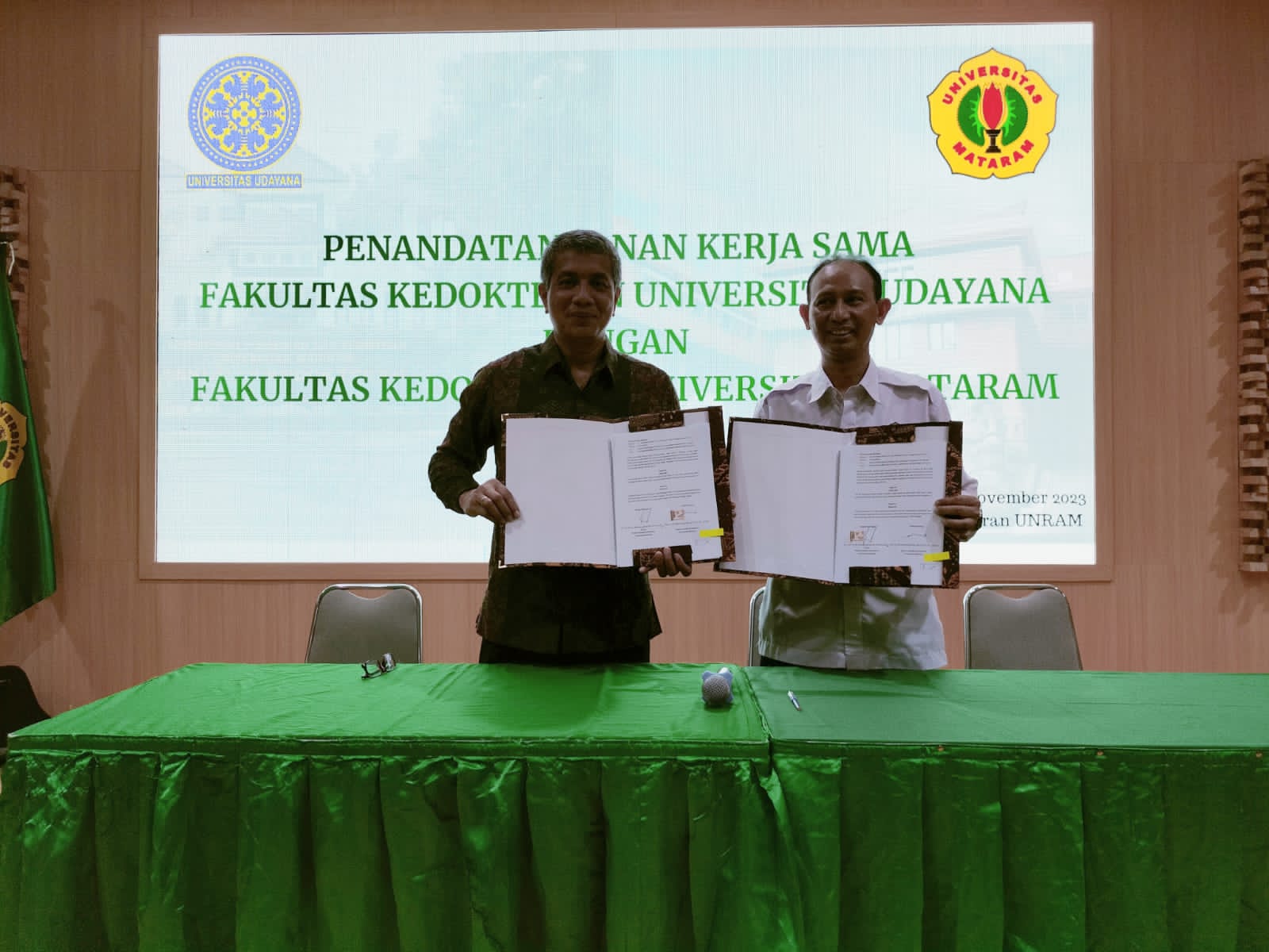 Signing of Cooperation Agreement in the Field of Research and Community Service between FK Unud and FK Unram